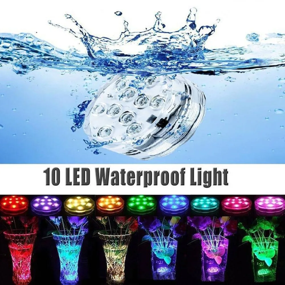 Baseinas Šviesos ip68 piscine Su Nuotolinio Valdymo RGB Povandeninis Žibintas Patvarus LED Lemputė Nešiojamų po vandeniu