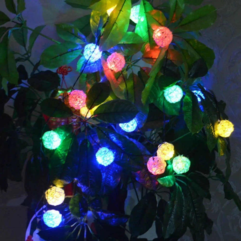 Baterija maitinamo LED String Žibintai 10/20/40/80 Led Pasaulyje Rotango Kamuolius Kalėdos Patalpų Pasakų Žibintai Decorat, Miegamojo Kiemo Šalis