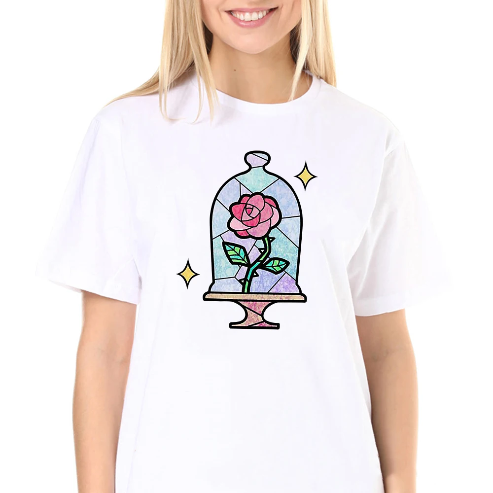 Belle Grožio ir Žvėrys T-shirt Mielos Moterys Dovanų Marškinėlius Juokinga Trumpas Rankovės Grafinis Mergaitėms 