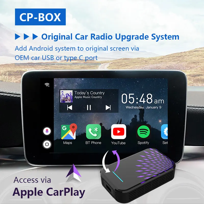 Bonroad Plug and Play USB CarPlay Pramogų Android AI Lauke senų Automobilių Elektronika Gps Navigacija, Automobilių Vaizdo Sąsaja Automobilį