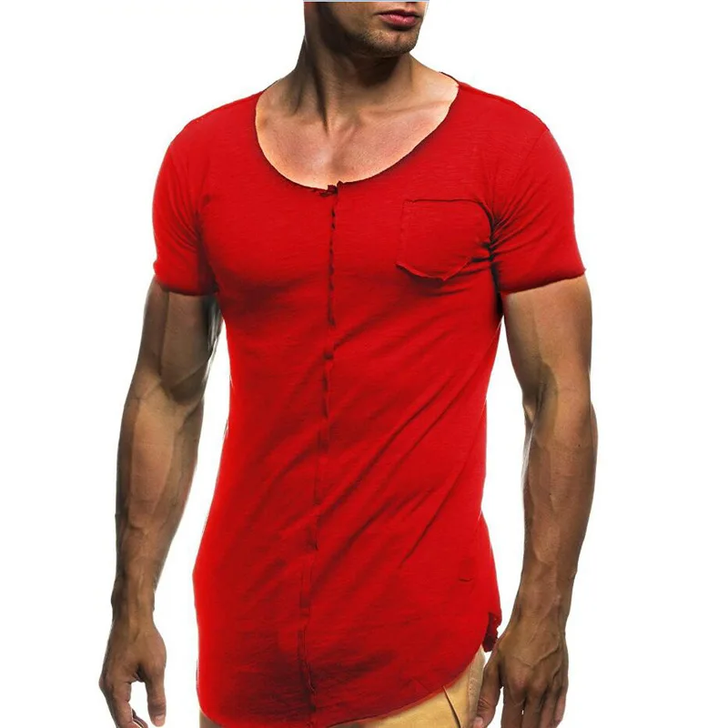 C1170-Vasaros nauji vyriški marškinėliai kieto spalvų slim tendencija atsitiktinis trumparankoviai mados