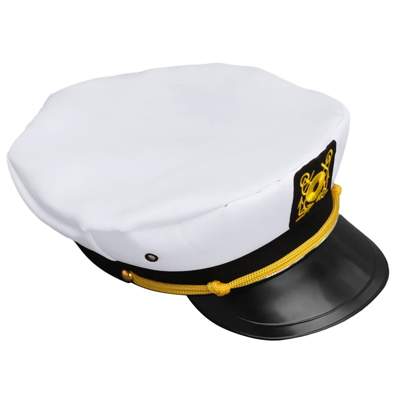 Derliaus Suaugusių Šalies Fancy Dress Unisex White Kolonėlė Kapitonas Buriuotojai Karinio Jūrų Laivyno Kapitonas Valtimis Karinės Skrybėlę Bžūp