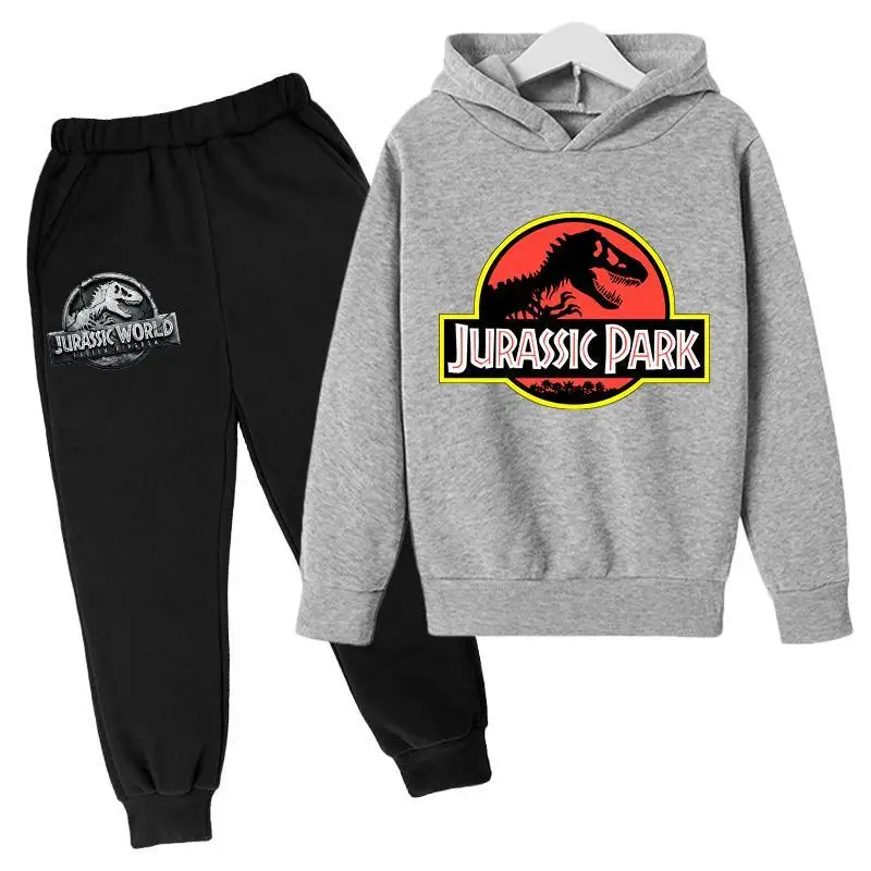 Dinozaurų spausdinti juros periodo parkas hoodies+kelnės dviejų dalių kostiumą berniukams, drabužiai, megztiniai žiemos vaikai top girls sporto apranga vaikams