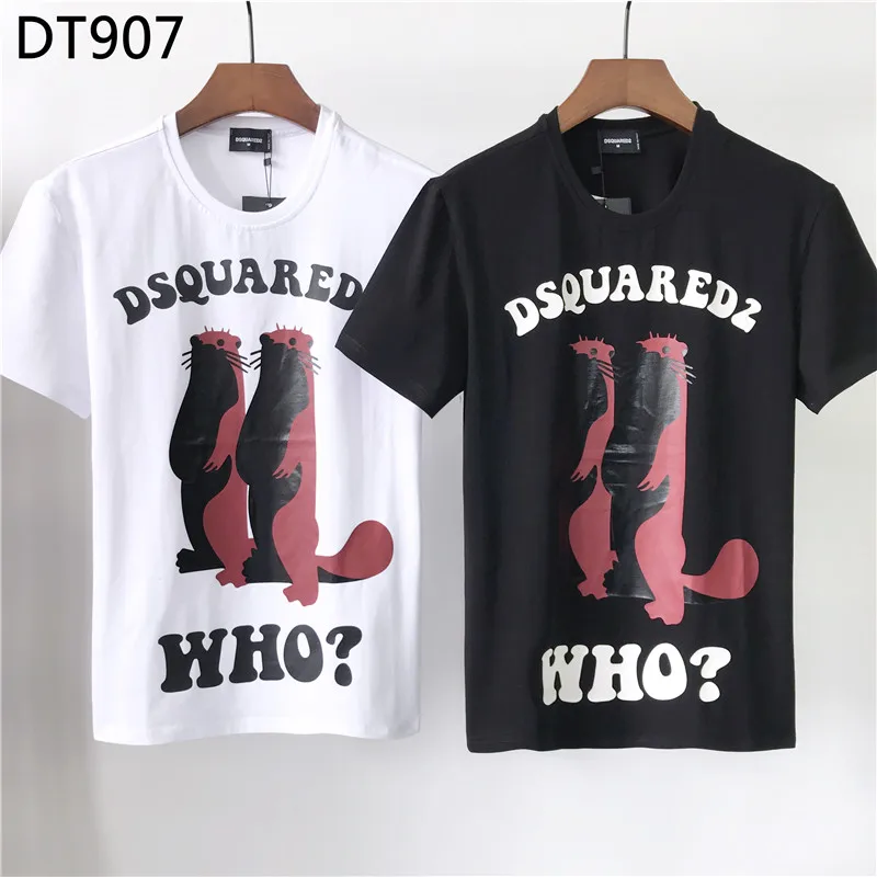 Dsquared2 DSQ-Klasikinis italų prekės ženklo moterų ir vyrų T-shirt streetwear spausdinti atsitiktinis O-kaklo trumparankoviai modelis