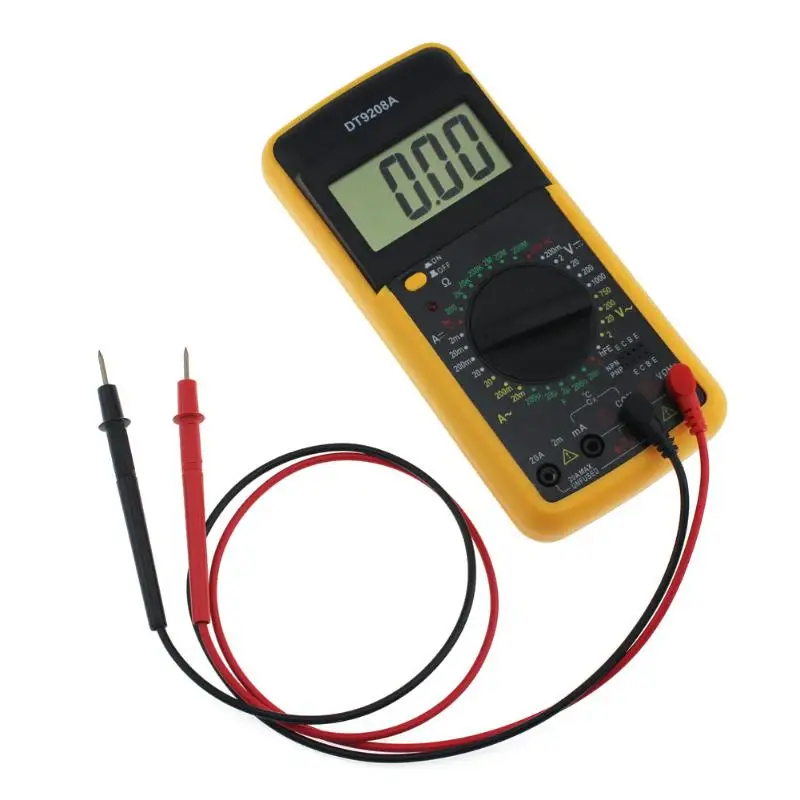 DT9208A Profesionalus LCD Skaitmeninis Multimetras Elektros Nešiojamą Ammeter Voltmeter Atsparumas Talpą, Testeris AC DC