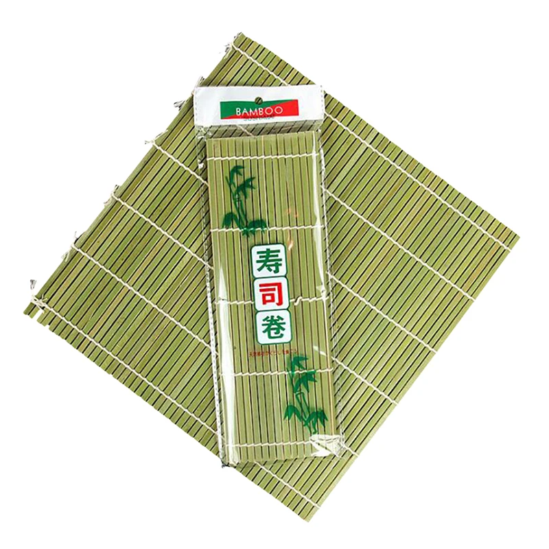 Eco-friendly suši įrankiai volelis Bambuko Geležinkelių Kilimėliai nustatyti Roll Handmake Bambuko Suši Mat Priėmimo Komplektas-žalia