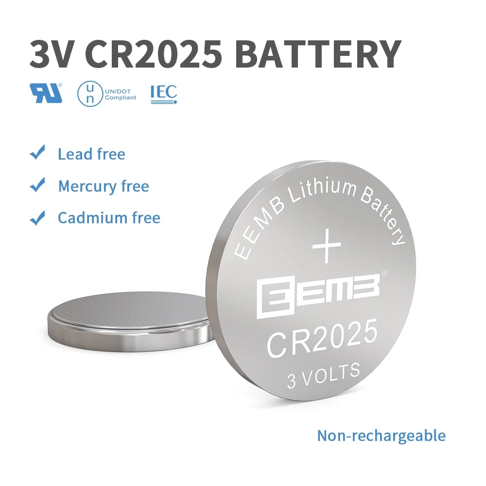 EEMB 10VNT CR2025 Mygtuką Baterijos 3V Ličio Baterijos 150mAh neįkraunamų Moneta Ląstelių Baterija Žiūrėti Skaičiuoklė Tablečių Raktas