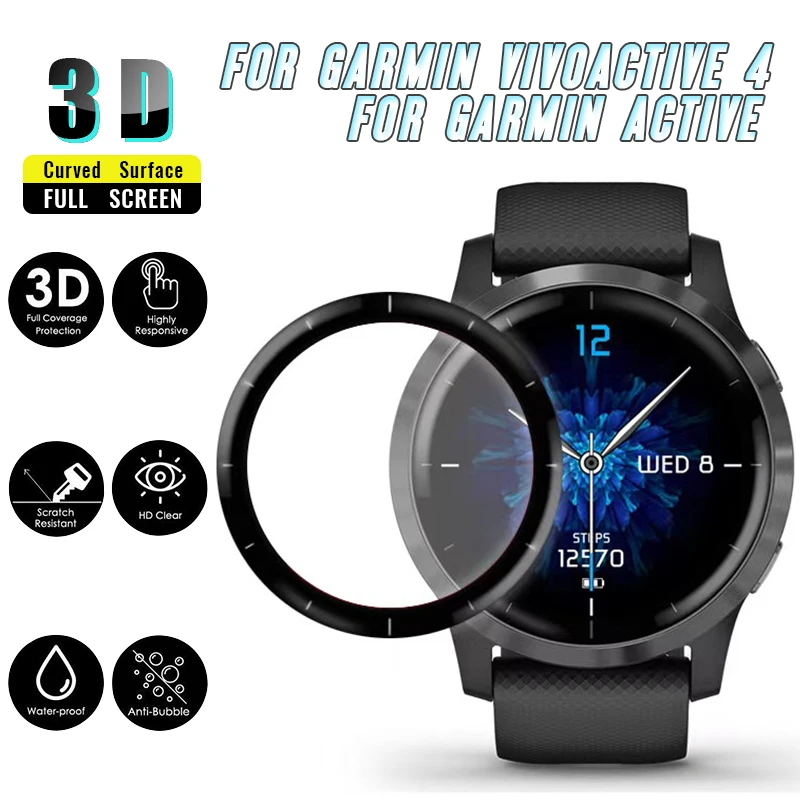 Ekrano Apsauginės Plėvelės Garmin Aktyvus / Vivoactive 4 Smartwatch 3D Išlenkti Minkštas Kraštas Visišką Aiškus Raštas Priedai