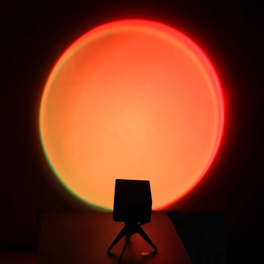 ESHINY RGB LED 16 Spalvų Saulėlydžio Šviesos Naktį USB Vaivorykštė spalvotas Projektorius Atmosfera Saulės paveikslėliai Lempos Kambaryje, Baras, Kavinė B211N8