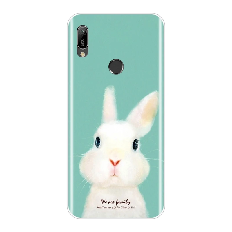 Galinio Dangtelio Huawei Y5 Y6 Y7 2019 Silikono Minkštos Rausvos Spalvos, Kiaulių, Kačių Bear Rabbit Alpaka Telefoną Atveju Huawei Y9 Y7 Y6 Pro Prime 2019