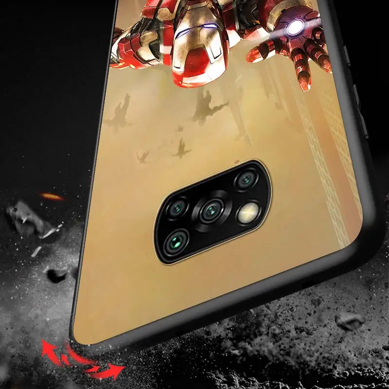 Geležinis Žmogus Kietas Marvel už Xiaomi Poco X3 NFC X2 M3 M2 F2 F3 Pro C3 F1 A2 Lite Mix3 Žaisti Silikono Soft Black Telefono dėklas