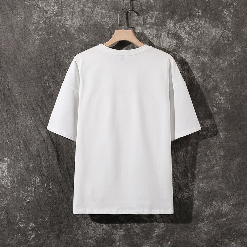GlacialWhale vyriški marškinėliai Vyrams, Atsitiktinis Viršūnes Grafinis Medvilnės marškinėliai Japonijos Streetwear Harajuku Negabaritinių Balti Marškinėliai Vyrams