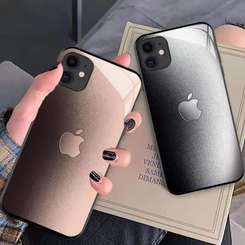 Grūdintas Stiklas Case For iPhone 11 12 Pro Max XS XR X 8 7 6 6s Plus SE 2020 Ultra Plonas Plonas Danga Apsauginė Telefono Coque Fundas