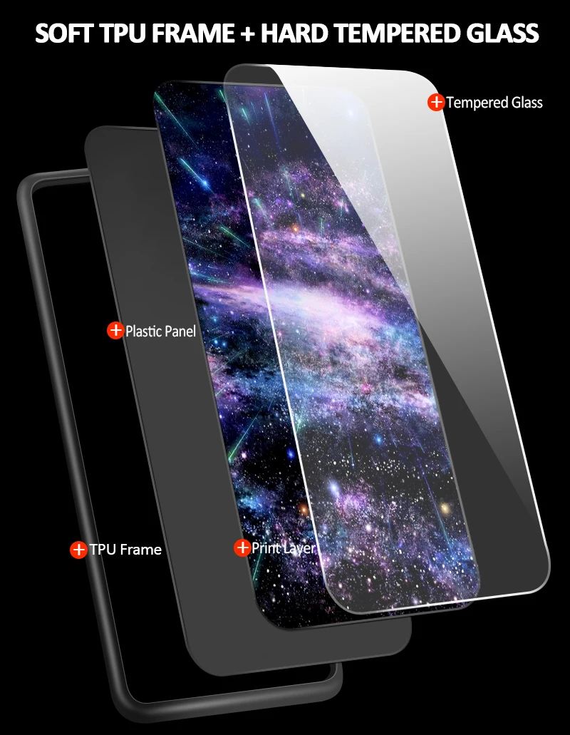 Grūdintas Stiklas Telefono dėklas, skirtas Samsung Galaxy Note 9 10 20 J4 S8 S9 S10 S10E S20 Plus Krepšiai Esmingiausia Quintuplets
