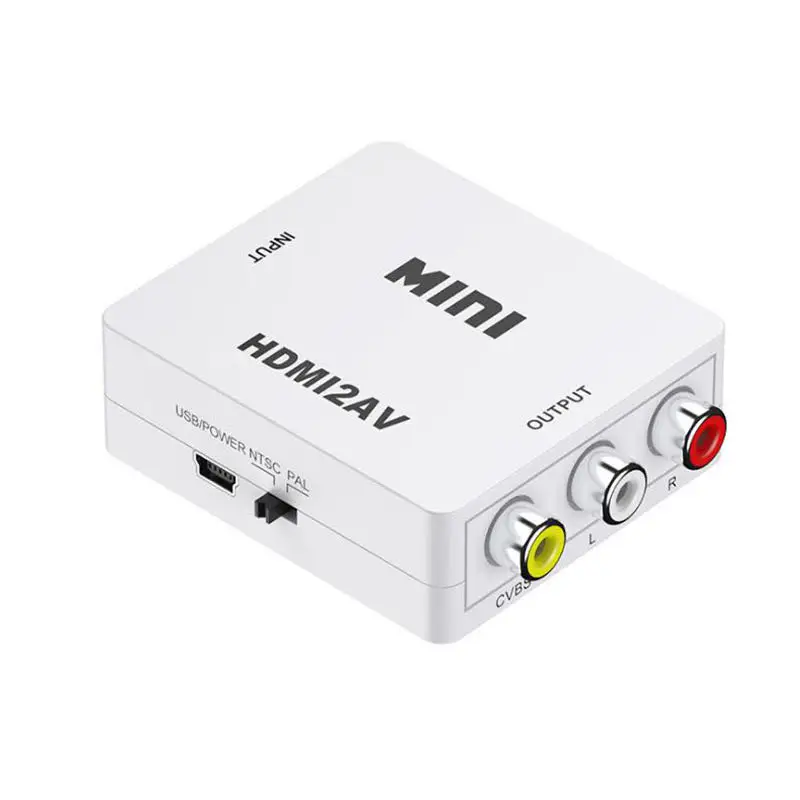 HDMI, AV-Scaler Adapteris Composite HD Video Converter Box HDMI, RCA AV/CVSB L/R Vaizdo 1080P Mini HDMI2AV Parama NTSC PAL Naujas