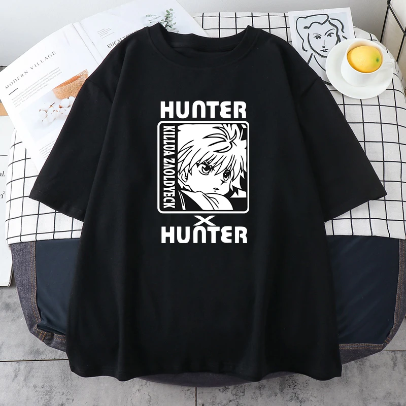 Hunter X Hunter Anime T Shirt Mens Viršūnes Tees Killua Zoldyck Velnio Akis Teeshirt Viršūnes Trumpas Rankovės Atsitiktinis Vyrų Marškinėlius Drabužių Vyras