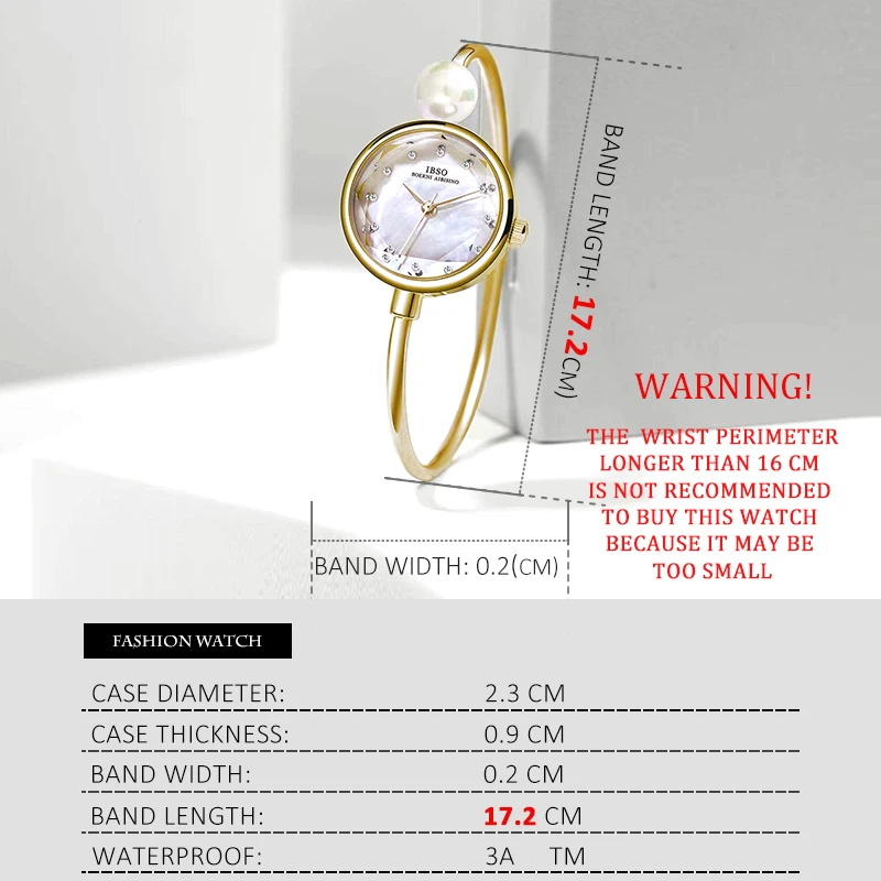 IBSO Reguliuojamas Moterų Apyrankės Ponios Žiūrėti Kvarcinis Laikrodis Pearl Žiūrėti Moterų Prabangus Elegantiškas Ponios Aksesuaras Meilužis Laikrodžiai