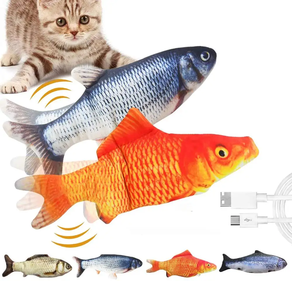 Interaktyvus Kačių Žaislus, Elektros Įkrovimo Modeliavimas 3D Žuvies Formos Žaislas Katėms Kramtomoji Žaisti Kramtymas Mokymo Naminių Reikmenys