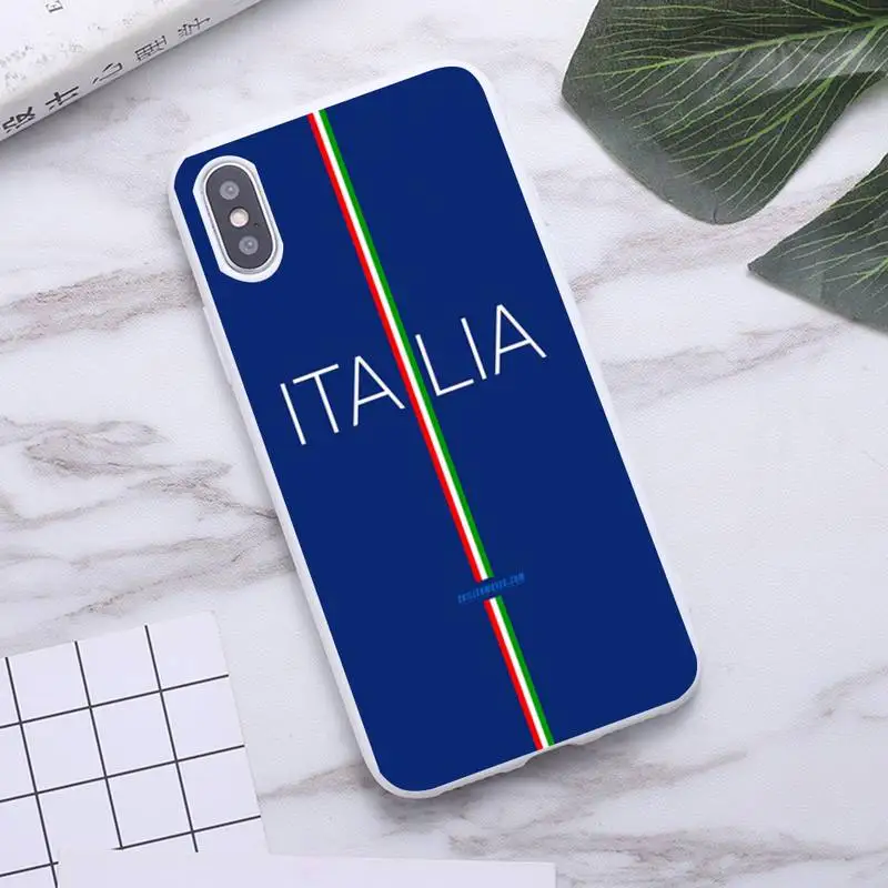 Italijos vėliavos Telefono dėklas skirtas iPhone 12 mini Pro 11 Max X XR XS 8 7 6s Plius Saldainiai balta Silikono Atvejais