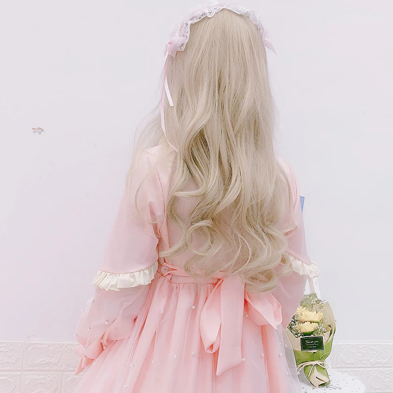 Japonijos Saldus Kawaii Lolita Pearl Suknelė Princesė Ilgomis Rankovėmis Suknelę, Švelni Mergina Cos Loli Arbatėlė Vestidos