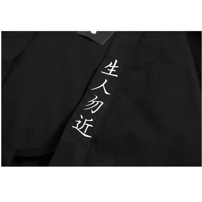 Japonijos Tradicinių Kimono Megztinis Juodas Medvilnės Mados Etape Haori Samurajus Cosplay Kostiumai, Kinų Stiliaus Kailis Streetwear
