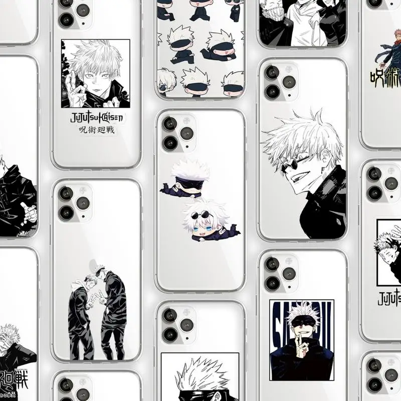 Japonų Anime Džiudžiutsu Kaisen Telefono dėklas Skaidri minkšta iphone 5 5s 5c se 6 6s 7 8 11 12 plus x mini xs xr pro max
