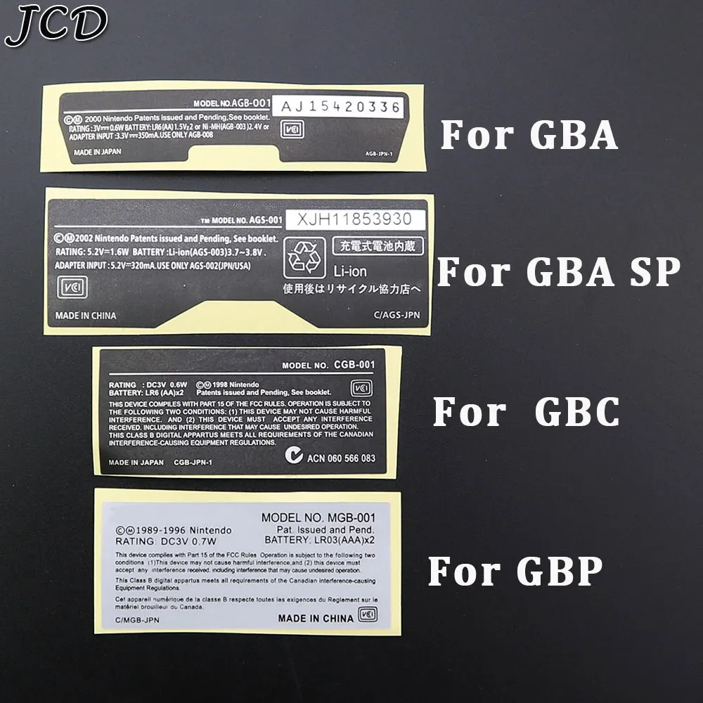 JCD 10vnt Nauji Lables Lipdukai Pakeisti Gameboy Advance/ SP/ Spalva GBA/ GBA SP/ GBC Žaidimų Konsolės