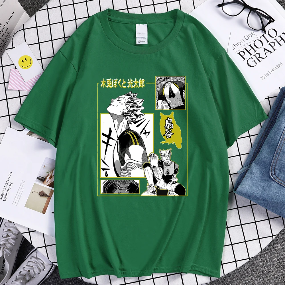 Juokinga Haikyuu Bokuto Animacinių filmų T-marškinėliai Vyrams, Prekės ženklo, Anime, Manga Marškinėliai Tinklinis Tee Viršūnes Trumpas Rankovės Vasaros Atsitiktinis Mens Marškinėlius
