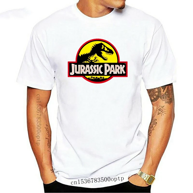 Jurrasic park geltona BG - Custom Mens Black Marškinėliai Tee