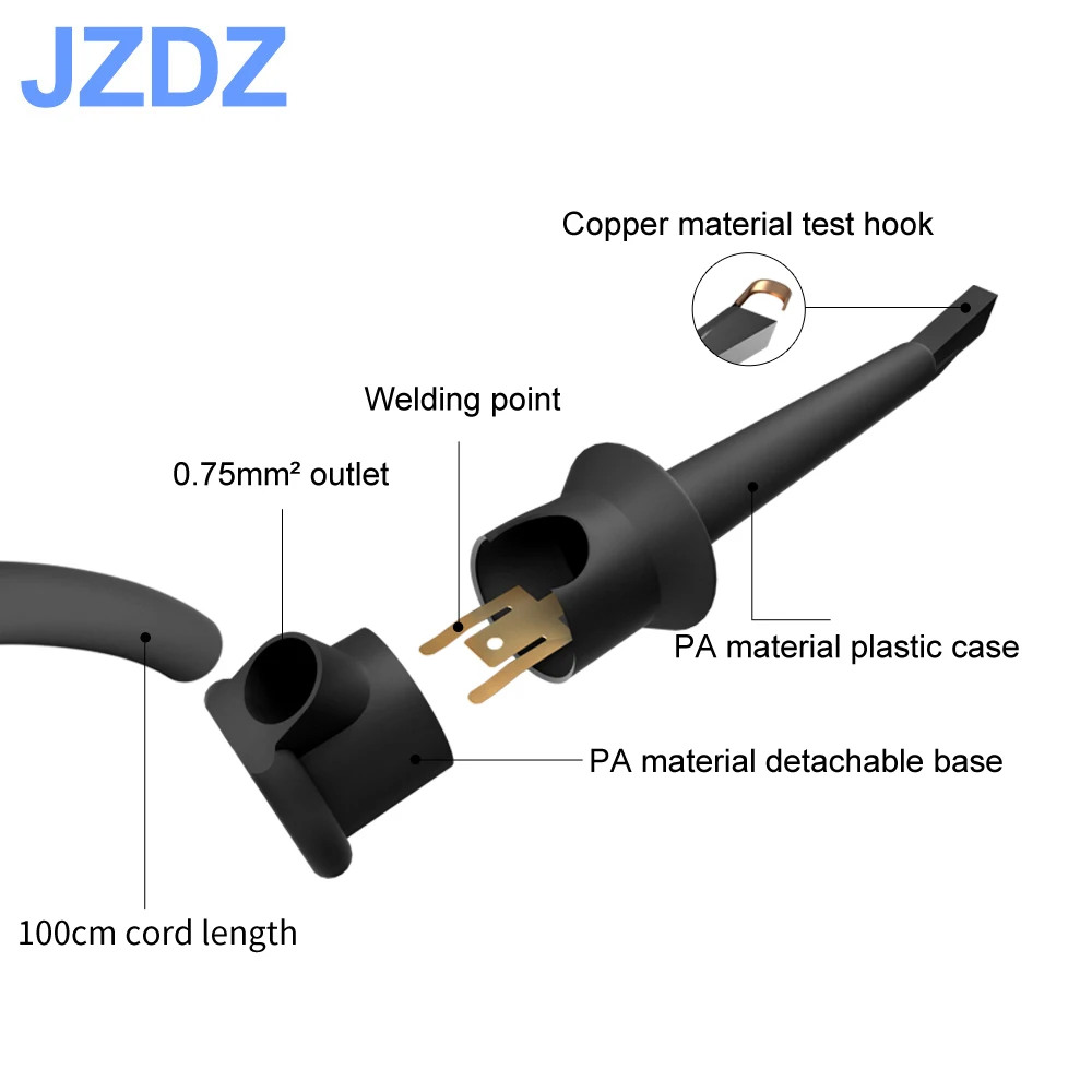 JZDZ 5vnt/set bandymo įrašą išbandyti įrašą/ kablys Multimetras Bandymas Sukelti kabelis 1m ilgio 5 spalvų J. 70034
