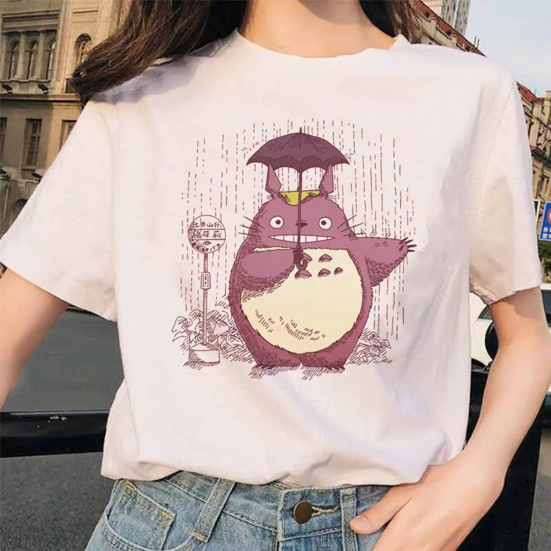 Kaimynas Totoro Atkakli Toli Studio Ghibli moteriški marškinėliai Japonų Anime Hayao Miyazaki Ulzzang Moterų Plius Dydžio marškinėlius