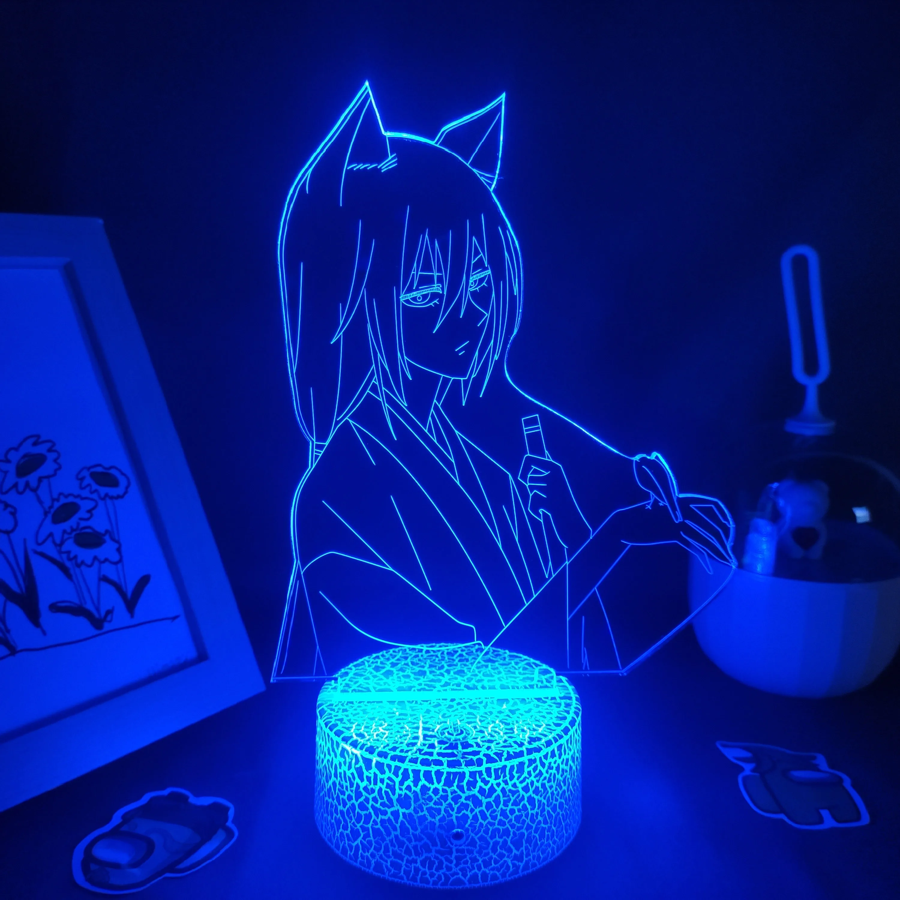 Kamisama Meilės Bučinys Anime Pav Tomoe 3D LED Lempos Naktį Šviesos Neonas RGB Spalvinga Manga Dovanos Miegamasis Bendrabutyje Lentelės, Stalo Dekoras