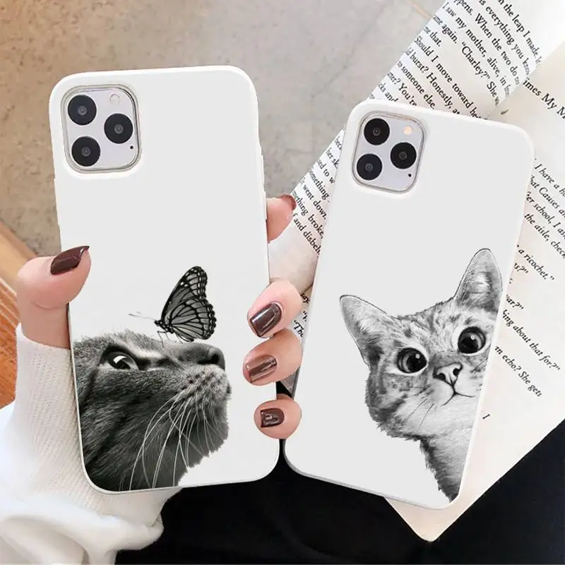 Katė juokingas mielas gyvūnų meno modelio aukštos kokybės, prabangos, Telefono dėklas Saldainiai Spalvos iPhone 6 7 8 11 12-os mini pro X XS XR MAX Plus