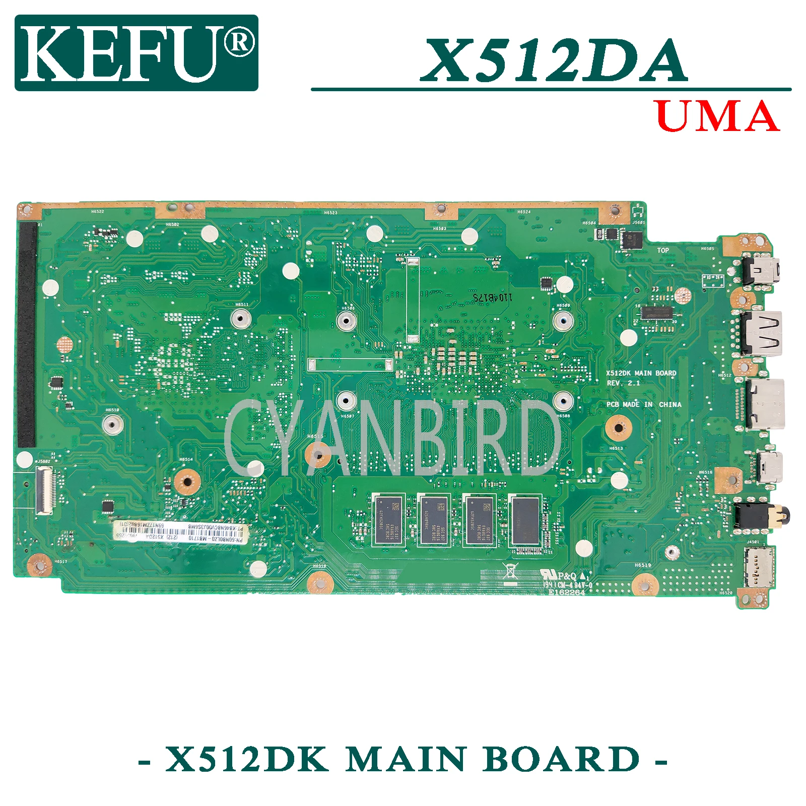 KEFU X512DK originalus mainboard ASUS X512DA X512D su R5-3500U Nešiojamas plokštė
