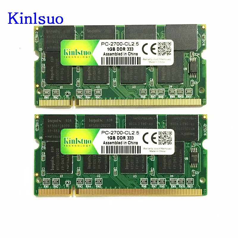 Kinlstuo-memoria ram laptop, so-dimm ddr1 DDR 400 333 MHZ/pc-3200 pc-2700 200 smeigtukai 1gb už sodimm nešiojamojo kompiuterio ram