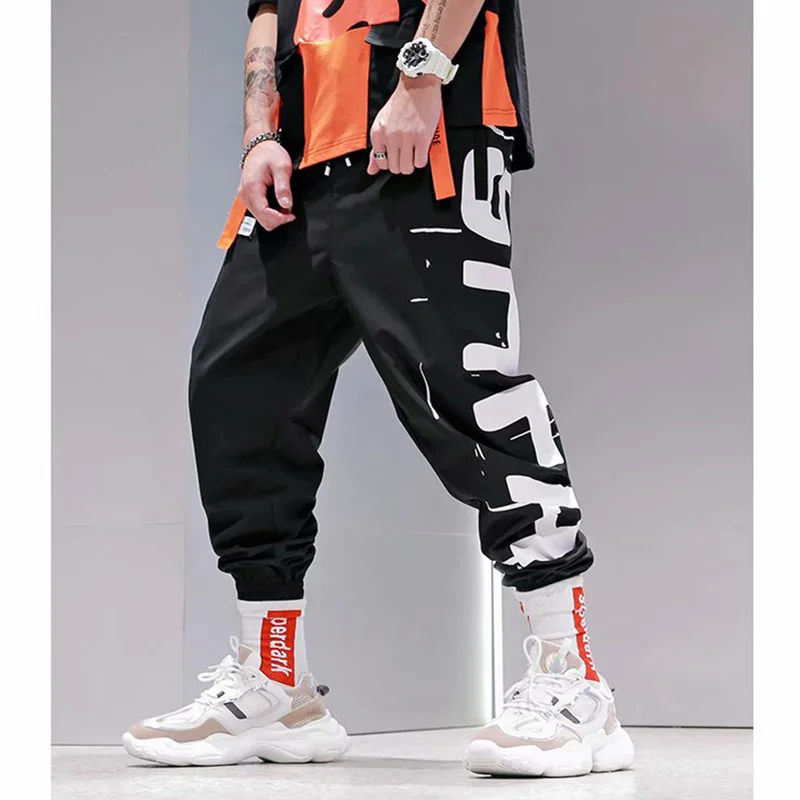 Korėjos juostelės haremo kelnės mados vyrų ruožas juosmeniu darbo drabužiai-hip-hop atsitiktinis mados naujiena