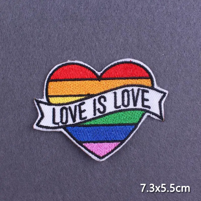 Kūrybos Vaivorykštė Širdies Gyvūnų Vėliavos Meilė-tai Meilė, Dėmės Ant Drabužių LGBT Geležies Pleistrai, Gėjų, Lesbiečių Paradus Siuvinėjimo Pleistras