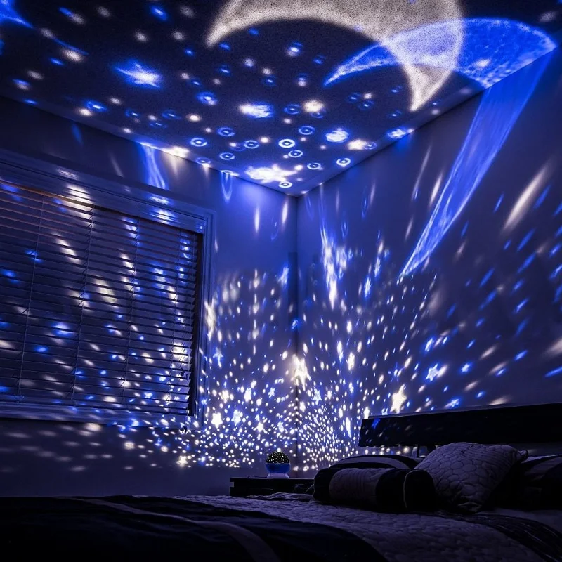 LED Galaxy Projektorius Star Mėnulis Naktį Šviesos Dangus Sukasi baterijomis, Naktį Šviesos Lempa, Vaiko, Vaikams, Kūdikių Miegamasis Žvaigždžių Projektorius