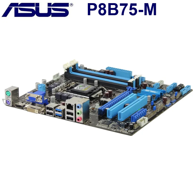 LGA 1155 ASUS P8B75-M pagrindinė Plokštė DDR3 Cpu Core i5, i3 Pentium Celeron 32GB PCI-E 3.0 USB3.0 Originalus Naudojami ASUS P8B75-M Mainboard