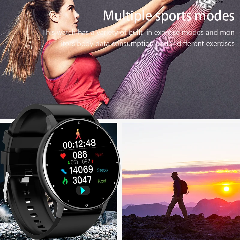 LIGE Visą Touch Smart Watch Vyrų Širdies ritmas, kraujospūdžio Stebėsenos Sporto Sekimo Žiūrėti Pedometer Vandeniui Smartwatch Moterims