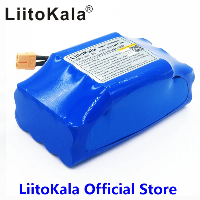 LiitoKala 36V li-ion baterija 4400mah 4.4 AH li-ion ląstelių elektros savarankiškai pusiausvyrą motoroleris hoverboard unicycle