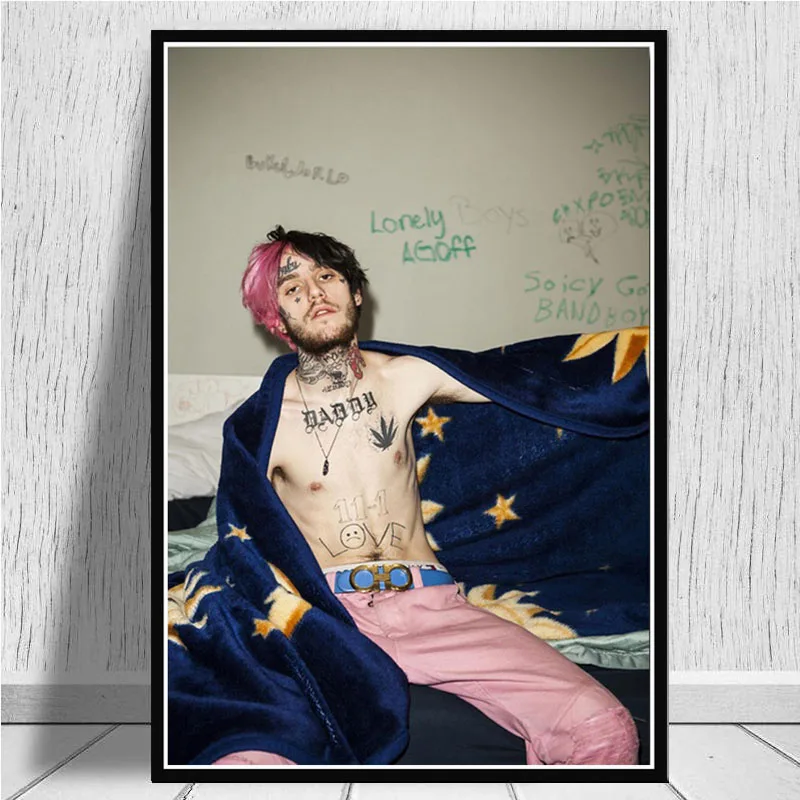 Lil Peep R. I. P Reperis Muzikos Dainininkė Star Mados Ikona Plakatas Sienos Meno Tapybos Drobės Sienos Nuotraukas Kambarį Namų Dekoro