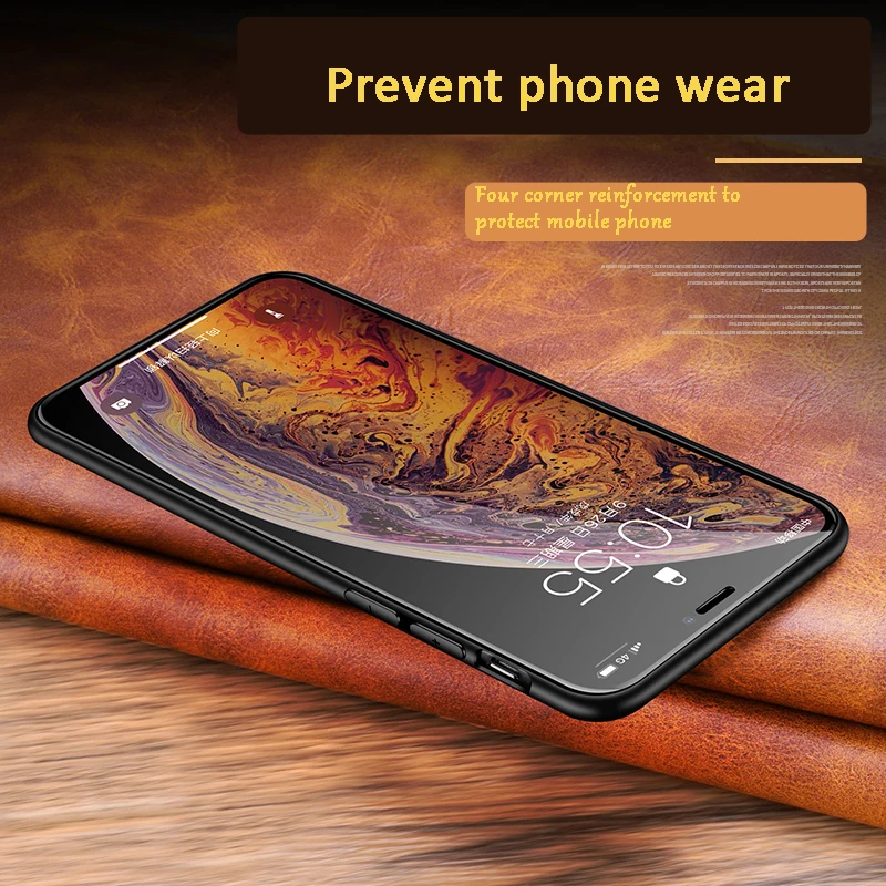 Litchi Tekstūros Nekilnojamojo Karvės Odos, atsparus smūgiams Atveju IPhone 7 8 Plius XR X XS 12 Mini Pro 11 Max TPU Soft Shell Galinį Telefono Dangtelį