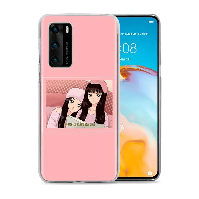 Liūdna Japonų Anime Estetikos Sunku Telefoną Atveju Huawei 30 P40 Lite E P40 Pro+ P10 P20 Lite P Smart Z Pro 2019 Dangtis