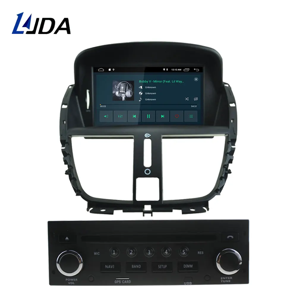 LJDA 1 Din Android 10.0 Automobilių DVD Grotuvas, Peugeot 207 207CC 2007 2008 2009 2010 2011 2012 2013 WiFi Radijo, GPS Daugiaformačių