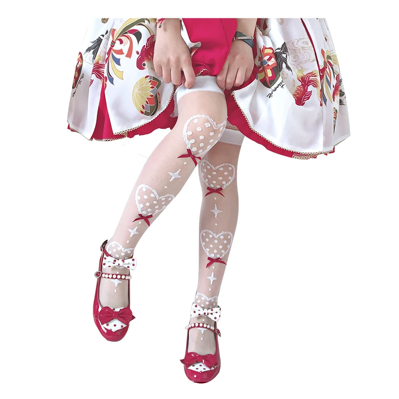 Lolita kojinės moteriškos vasaros ultra-plonas stiklo pluoštas-in-tube blauzdos kojinės iki kelių kojinės Japonijos moterų Lolita