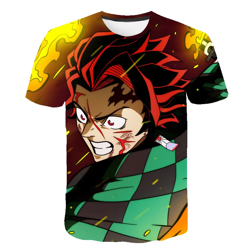 Mados 3D Komiksų Demon Slayer T-shirt Vasaros Anime Berniukų Marškinėliai Mergaitėms, drabužiai camiseta Kimetsu nr. Yaiba Vaikų Marškinėliai Topai