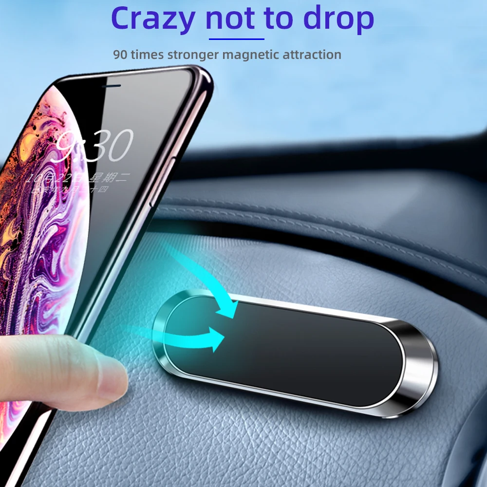 Magnetinio Automobilinis Telefono Laikiklis Metalo mini Juostelės Formos Stovas Universalus iPhone Samsung A51 A71 Sienos Biuro, Miegamojo GPS Laikiklis
