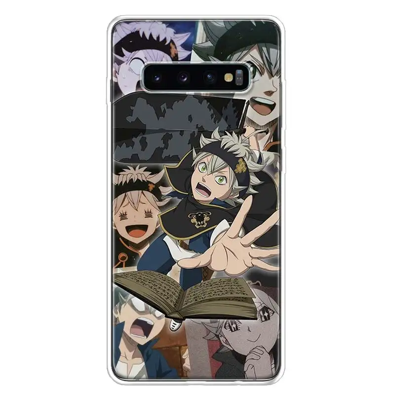 Manga Anime Black Dobilų Telefono dėklas Samsung Galaxy S7 S8 S9 S10 S10E S20 S21 FE Pastaba 8 9 10 20 Ultra J4 J6 J8 Plius Lite Cove