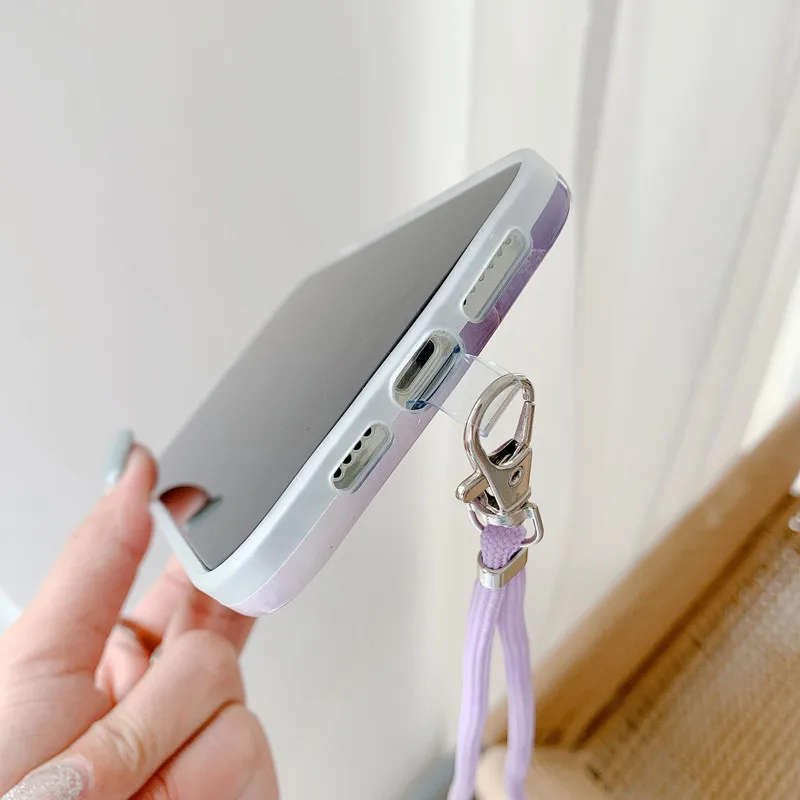 Marmuro Tekstūros Dirželis Smegenų Grandinės Telefono dėklas Skirtas iPhone 12 Pro Max Mini Pro 11 Max X XR XS Max 7 8 Plius SE2020 Minkštas DTD Galinį Dangtelį